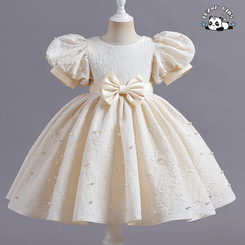 LEZONKIDS - Princess Flower Girl Dress Summer Tutu Wedding Birthday Party Kids Dresses for Girls Teenager Prom Designs Dress
